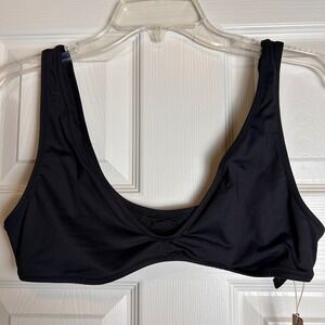 SKIMS Black Scoop Bikini Top